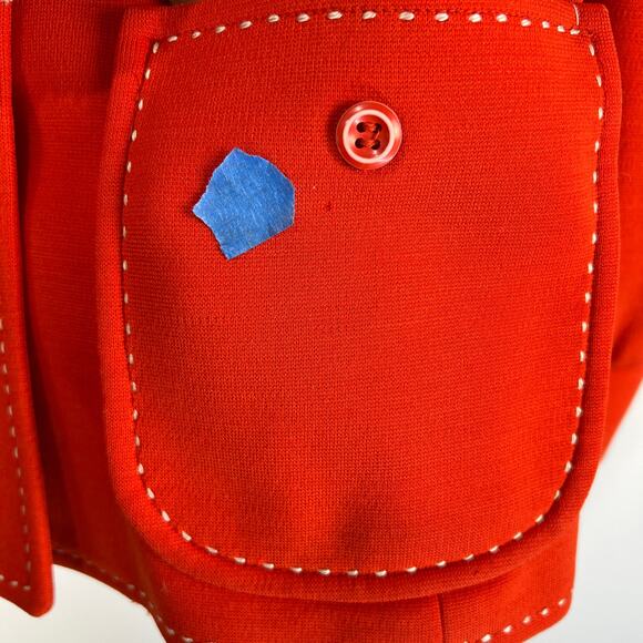 Vintage 70s Butte Knit Dress Set Red Preppy Modest - Picture 6 of 15